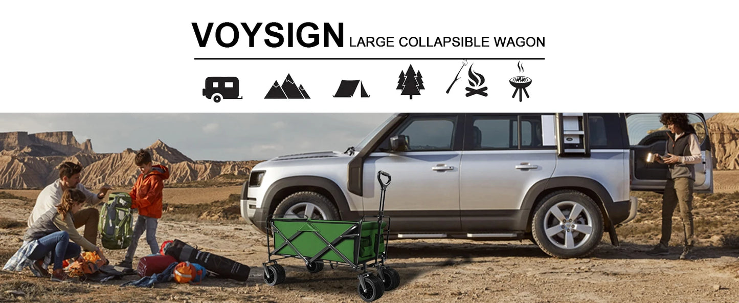 Foldable Wagon Cart, 300lbs with All Terrain Wheels