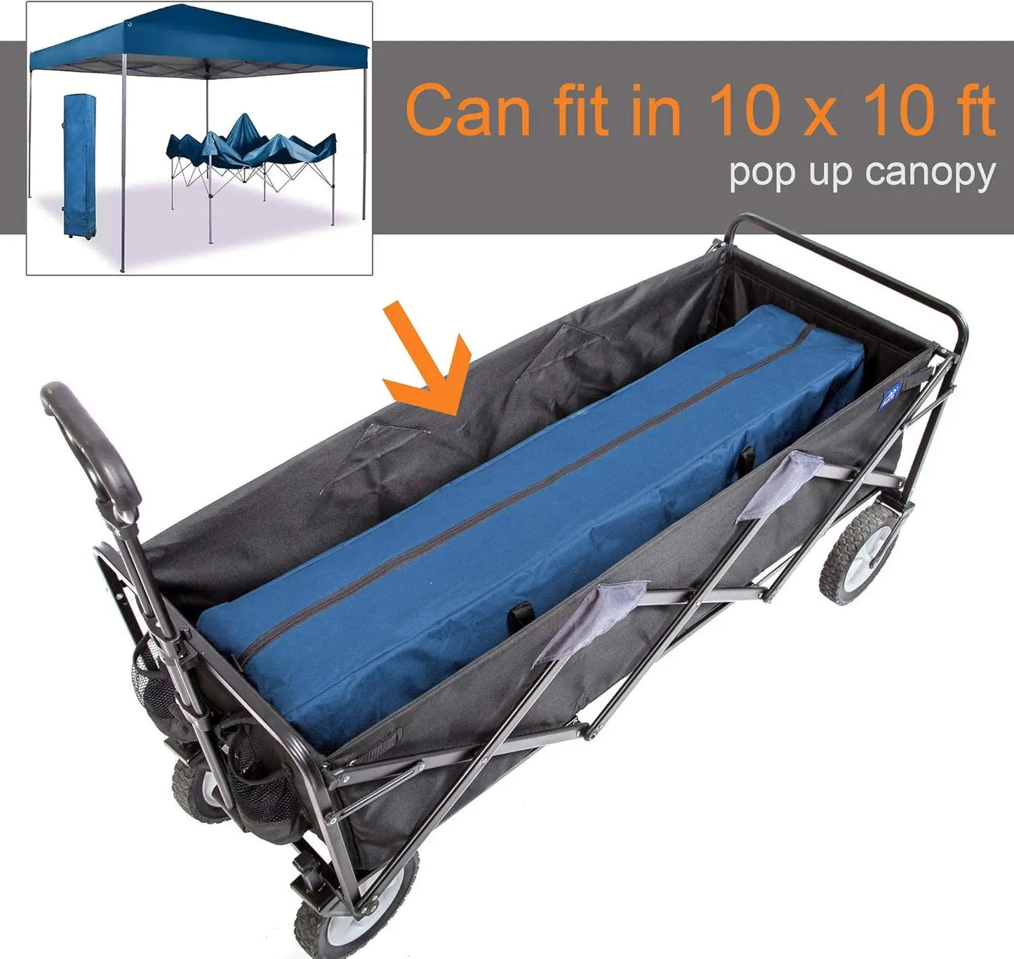 WTCX-100 Mac Sports Extended Wagon Bag & Storage, Long, Black