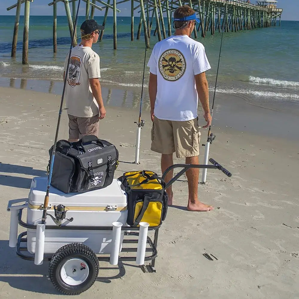 Deluxe Surf, Pier and Beach Cart – Outdoor Fishing Rolling Wheel Wagon - easy assembly with tools included