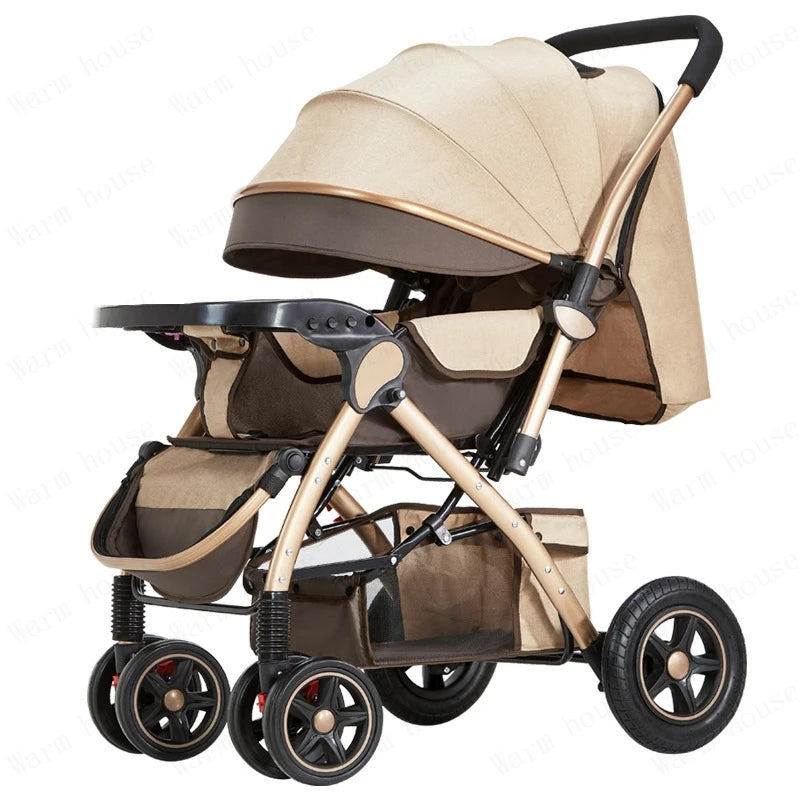 Four-wheel Strollers, Foldable and Washable, Multifunctional Stroller