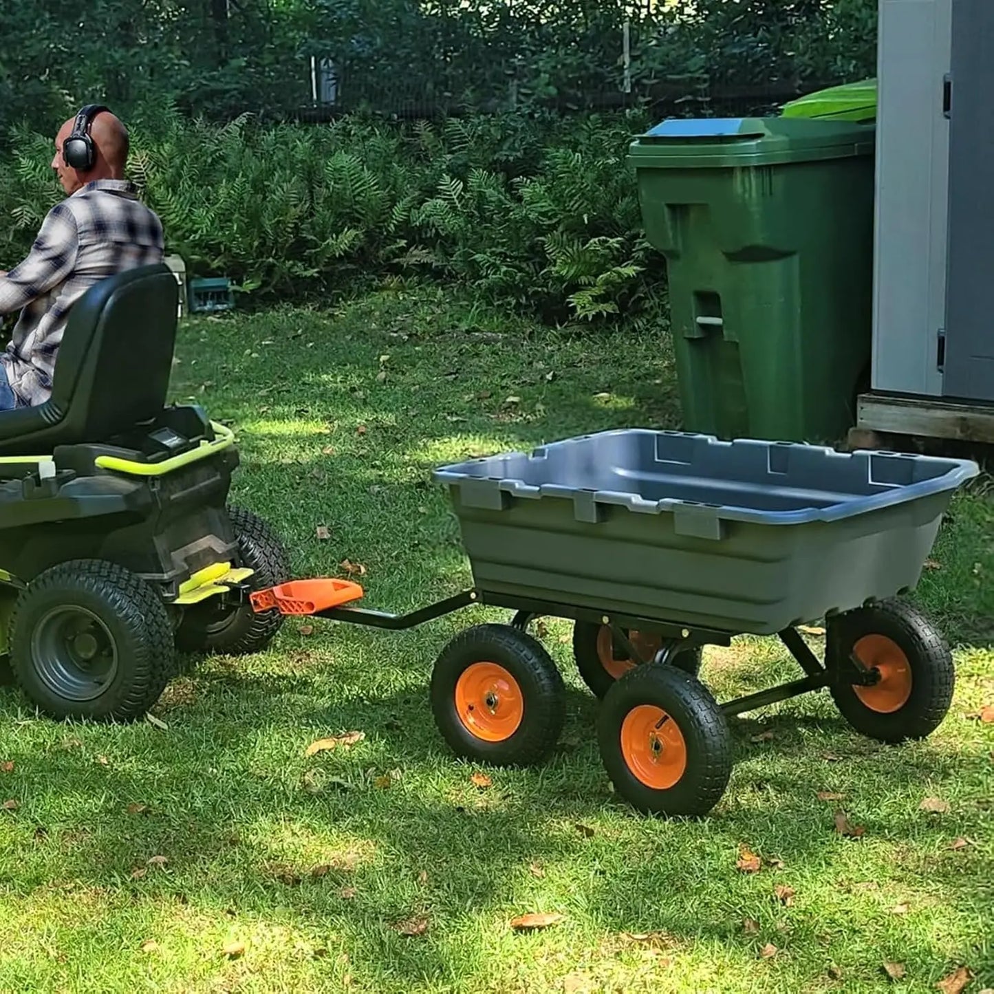 Garden Dump Cart, Versatile Steel Frame, Utility Dump Wagon