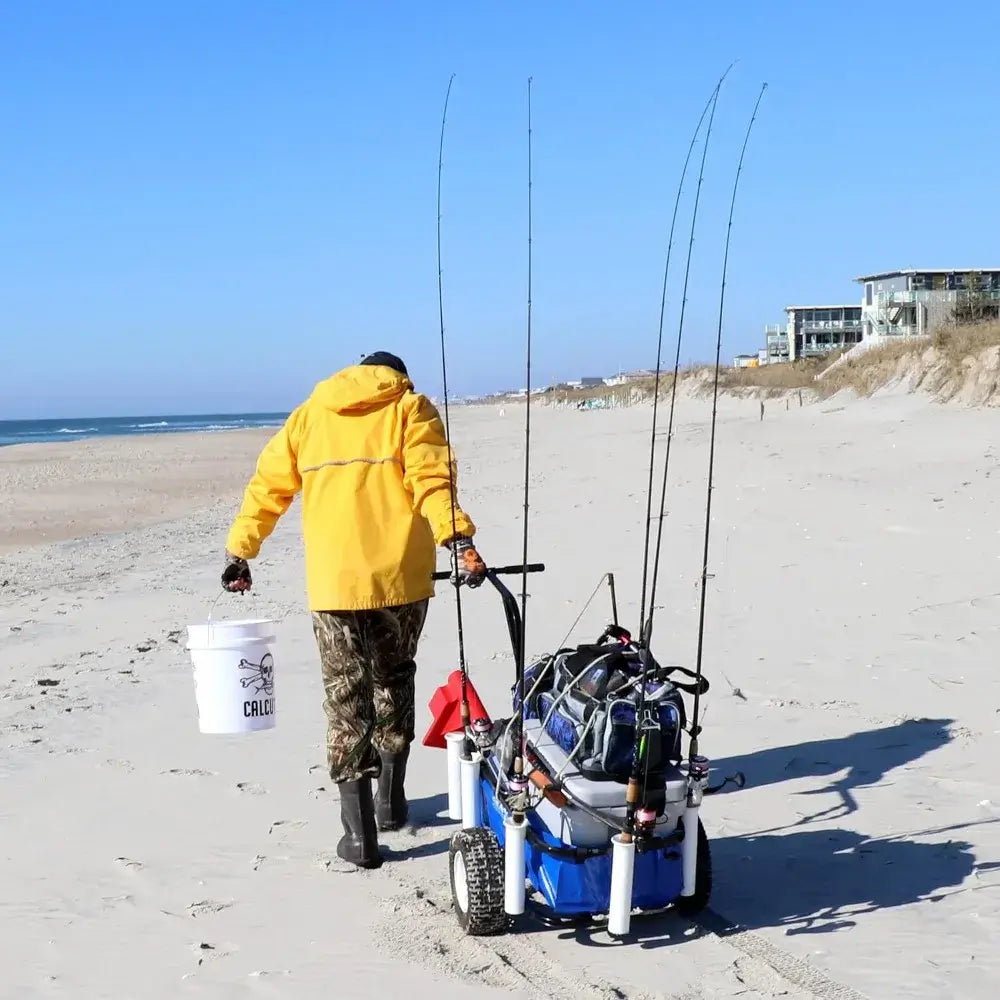 Deluxe Surf, Pier and Beach Cart – Outdoor Fishing Rolling Wheel Wagon - pneumatic wheels