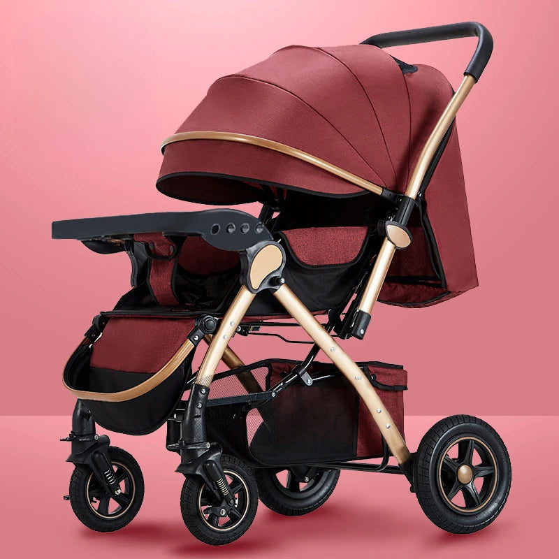 Four-wheel Strollers, Foldable and Washable, Multifunctional Stroller