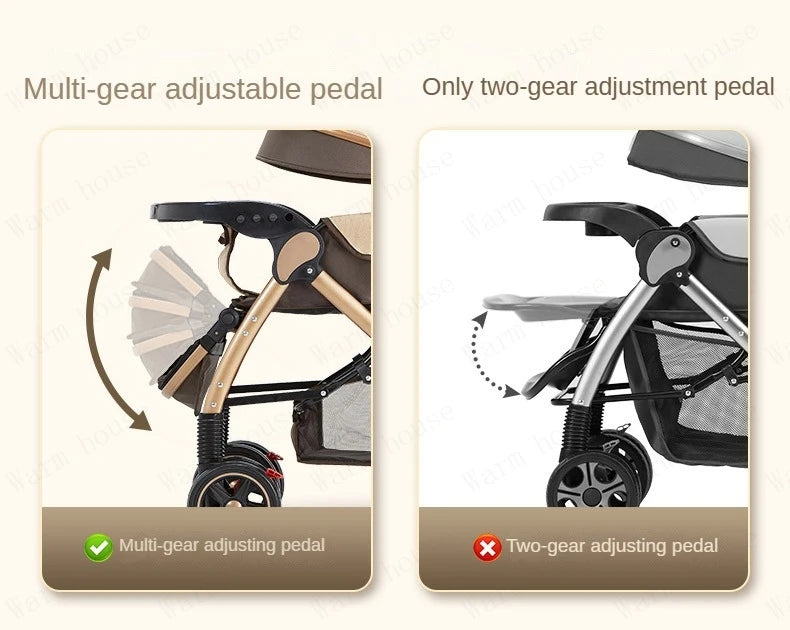 Four-wheel Strollers, Foldable and Washable, Multifunctional Stroller