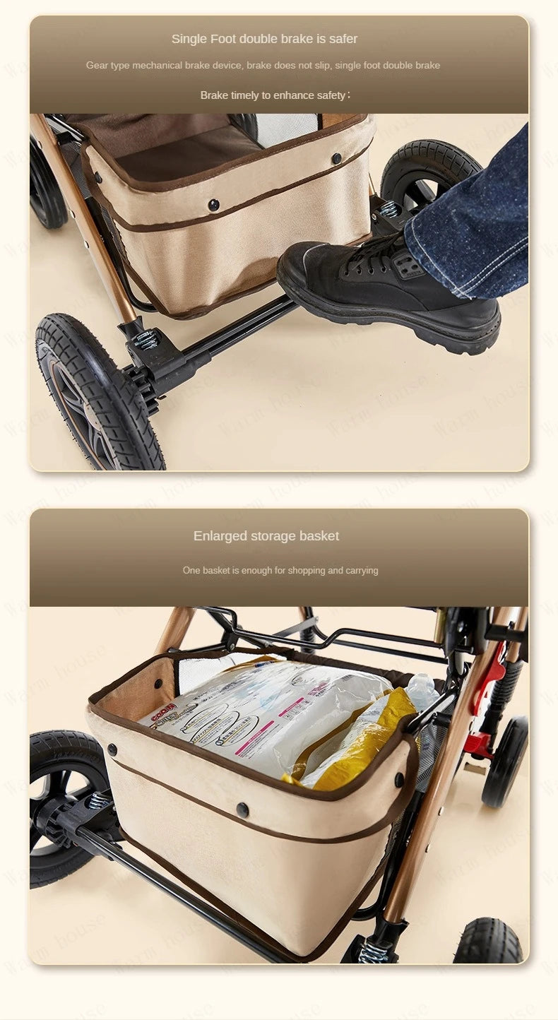 Four-wheel Strollers, Foldable and Washable, Multifunctional Stroller