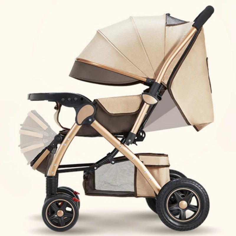 Four-wheel Strollers, Foldable and Washable, Multifunctional Stroller