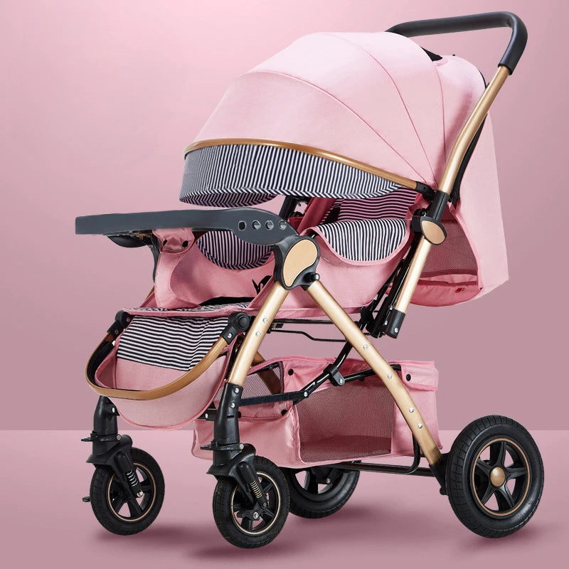 Four-wheel Strollers, Foldable and Washable, Multifunctional Stroller