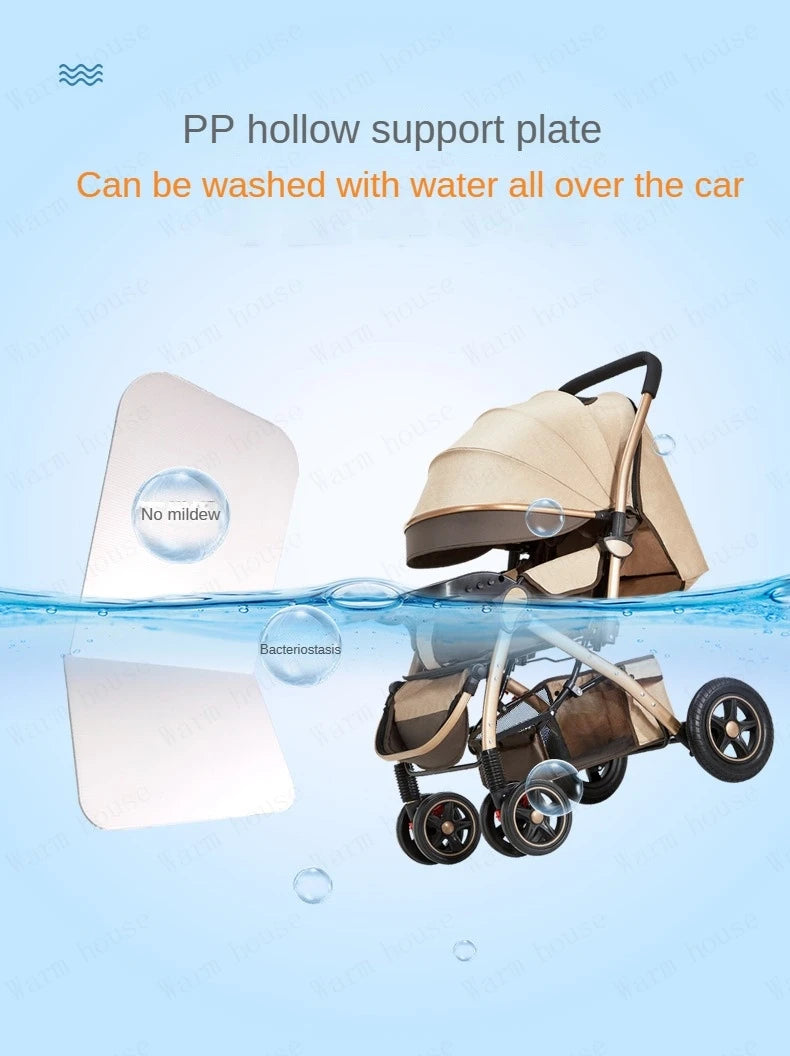 Four-wheel Strollers, Foldable and Washable, Multifunctional Stroller