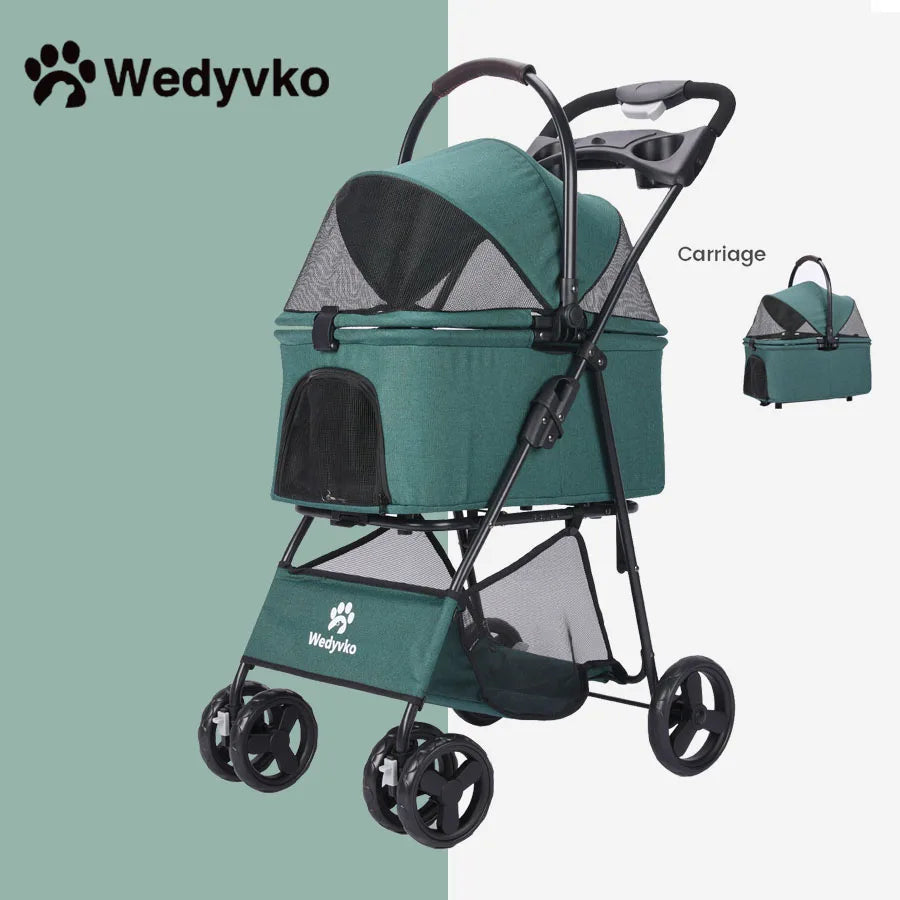 Luxury Detachable Pet Stroller – Easy Assembly & Setup