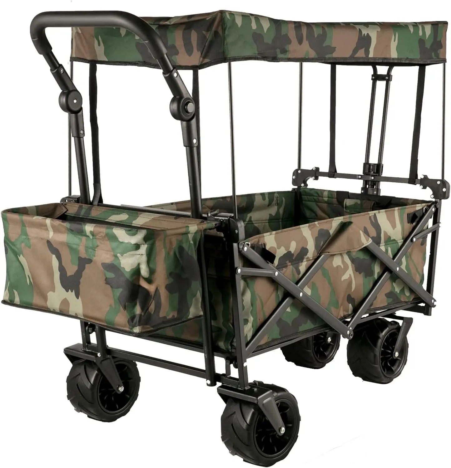 Collapsible Wagon with Removable Canopy, Heavy Duty Cart