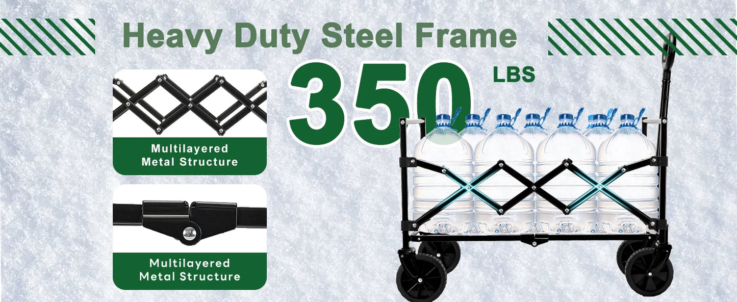 Collapsible Wagon Cart with 350lbs Weight Capacity