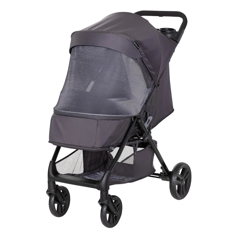 Carriage Stroller Travel System with Infant Car Seat, Dash Pink, Effortless folding w/the quick in-seat fold