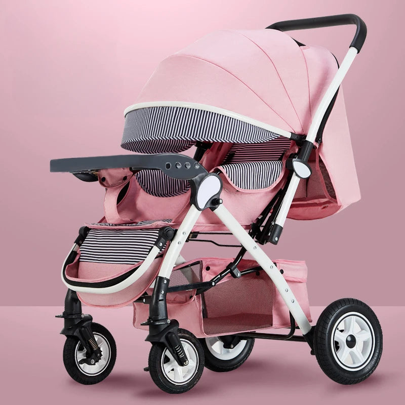 Four-wheel Strollers, Foldable and Washable, Multifunctional Stroller