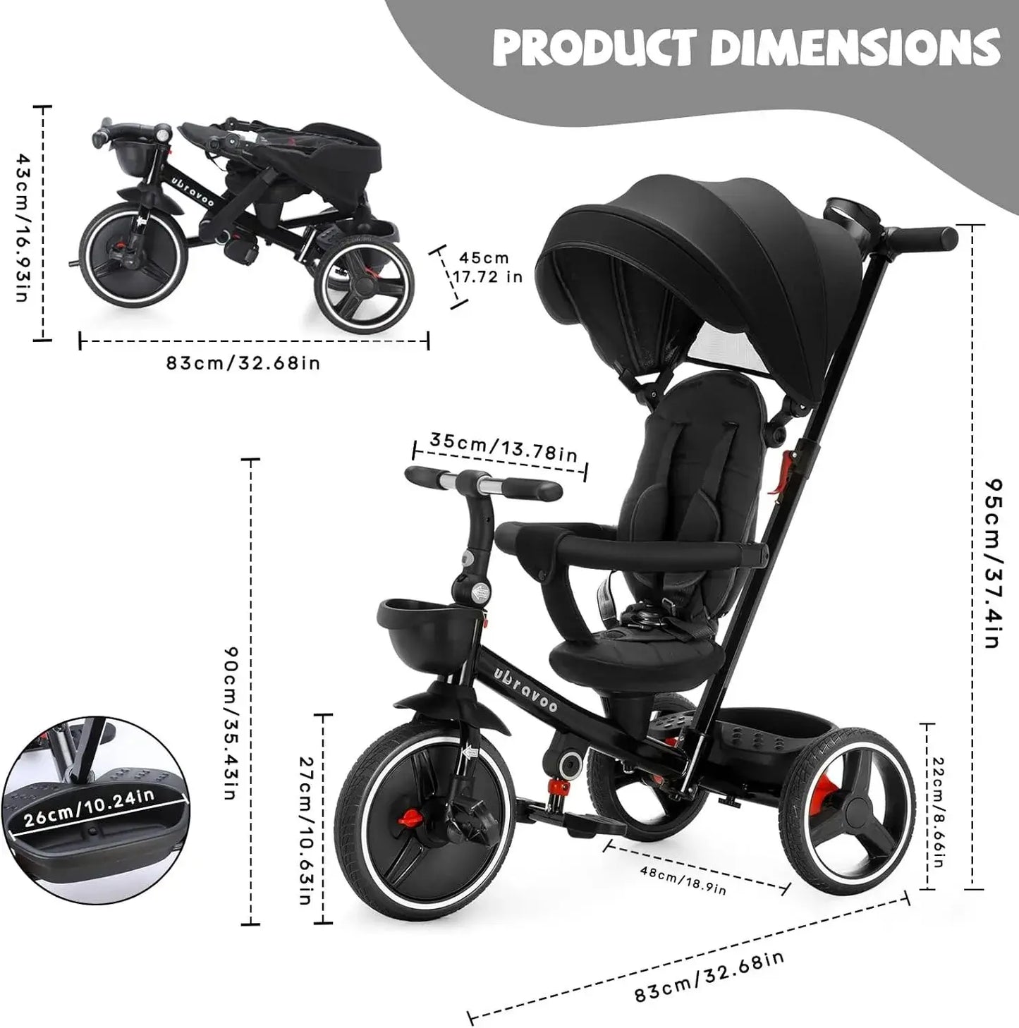 Baby Stroller Tricycle - 5-in-1