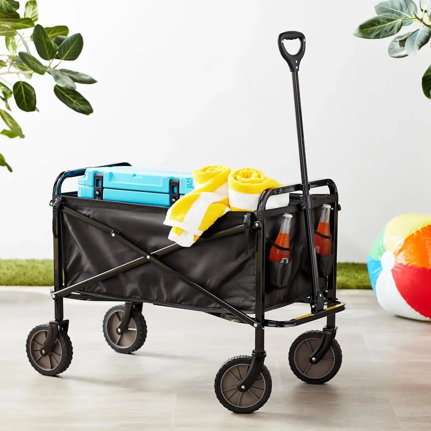 Collapsible Folding Heavy Duty Utility Wagon for Outdoor Sports, 265 pounds Weight Capacity