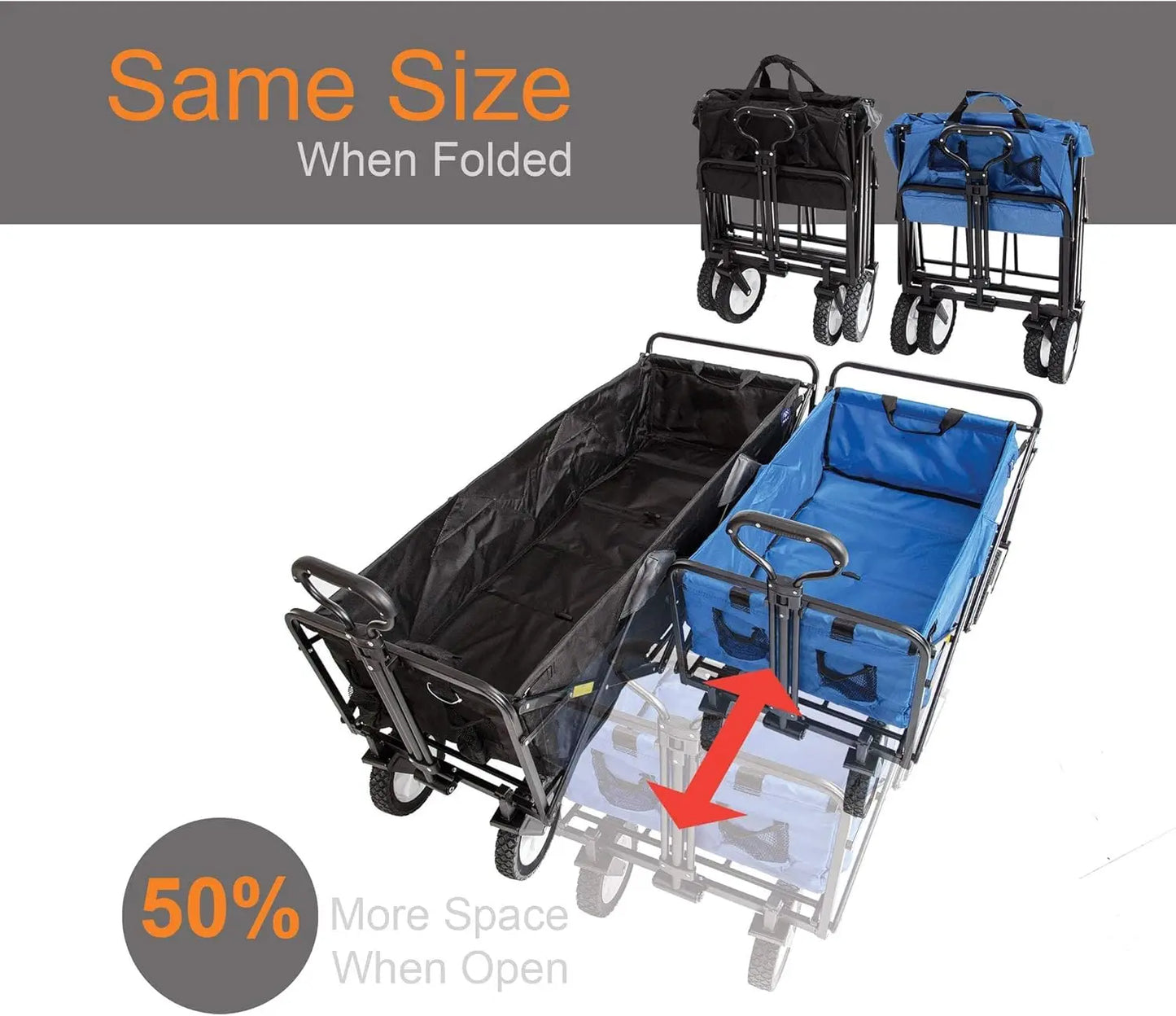 WTCX-100 Mac Sports Extended Wagon Bag & Storage, Long, Black