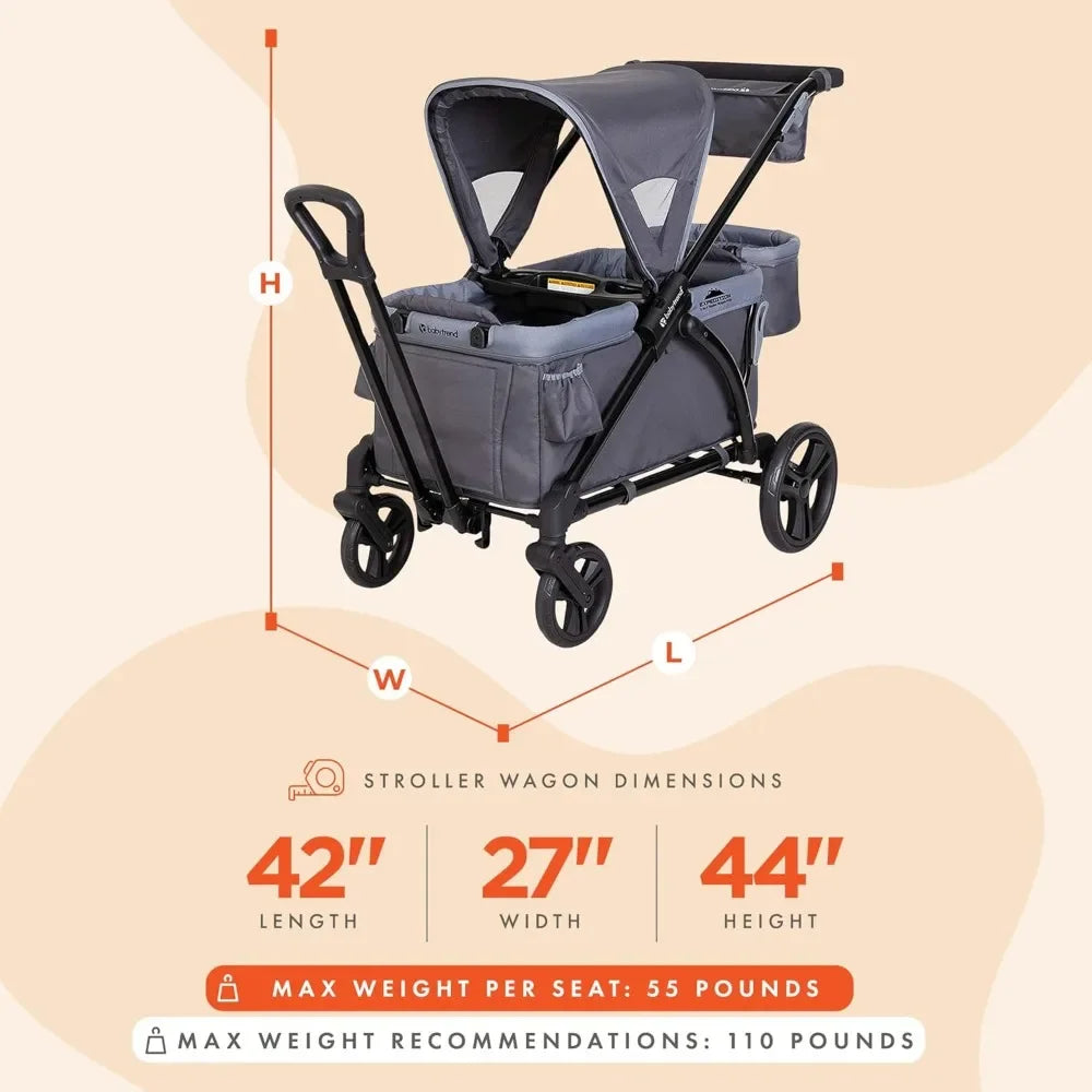 NEW Expedition 2-in-1 Stroller Wagon PLUS, Ultra Grey
