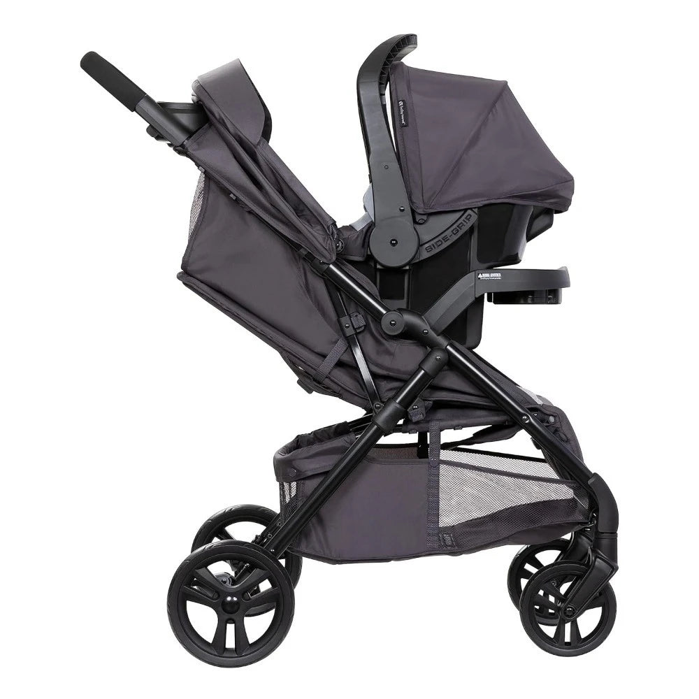 Carriage Stroller Travel System with Infant Car Seat, Dash Pink, Effortless folding w/the quick in-seat fold