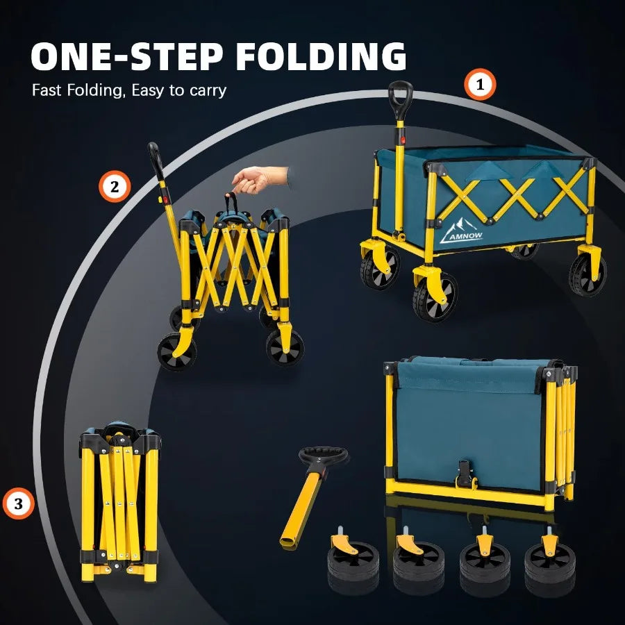 Folding Wagons Carts with Silent Universal Wheels