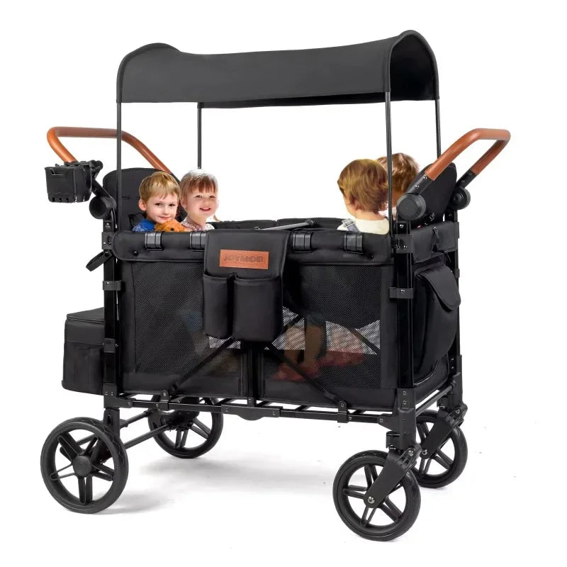 Outdoor Folding Wagon Stroller, 4 Seater with Full Canopy.