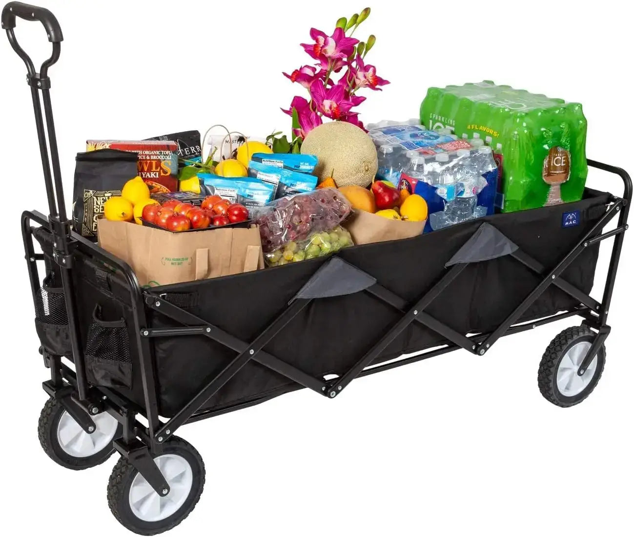 WTCX-100 Mac Sports Extended Wagon Bag & Storage, Long, Black - 150lbs capacity