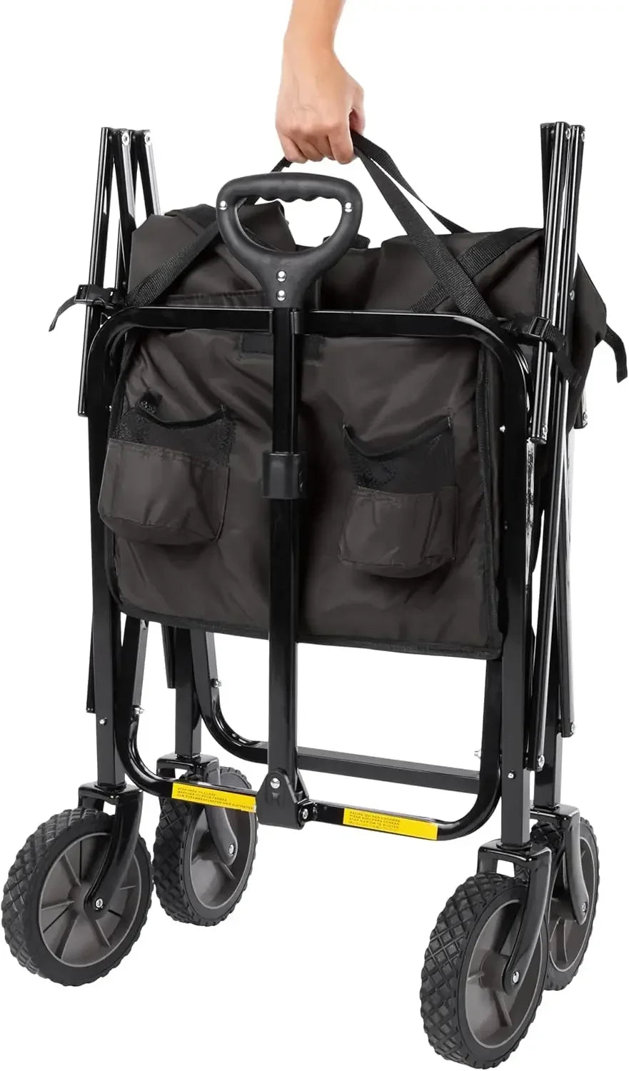 Collapsible Folding Heavy Duty Utility Wagon for Outdoor Sports, 265 pounds Weight Capacity