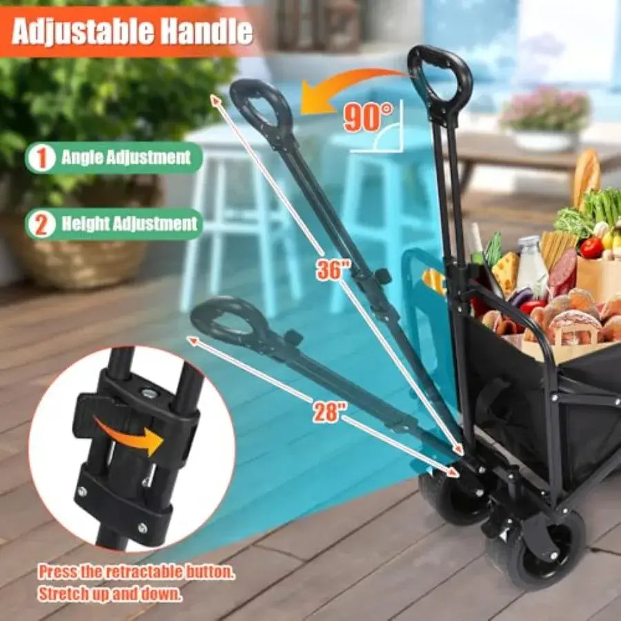 Foldable Wagon Cart with Aluminum Table
