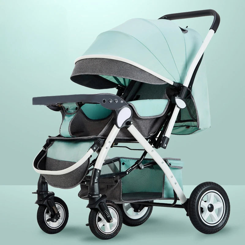 Four-wheel Strollers, Foldable and Washable, Multifunctional Stroller