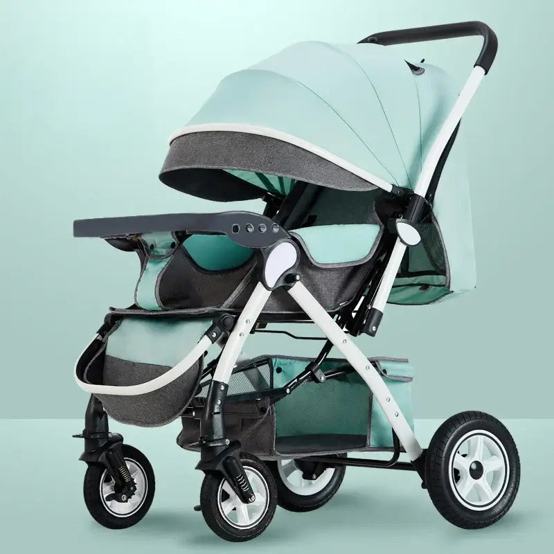 Warm House Baby Strollers, Foldable and Washable, Multifunctional Stroller - green