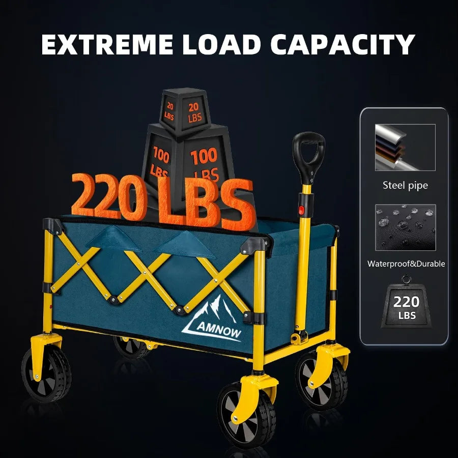 Folding Wagons Carts with Silent Universal Wheels