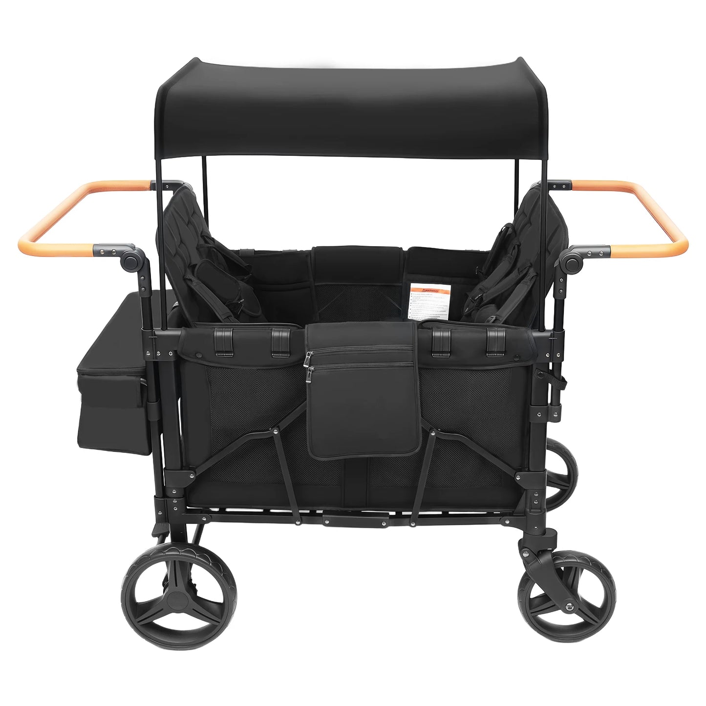4 Seater Baby Wagon Stroller with Lockable Wheels, Extra Long Foldable Push chair with Adjustable Handle