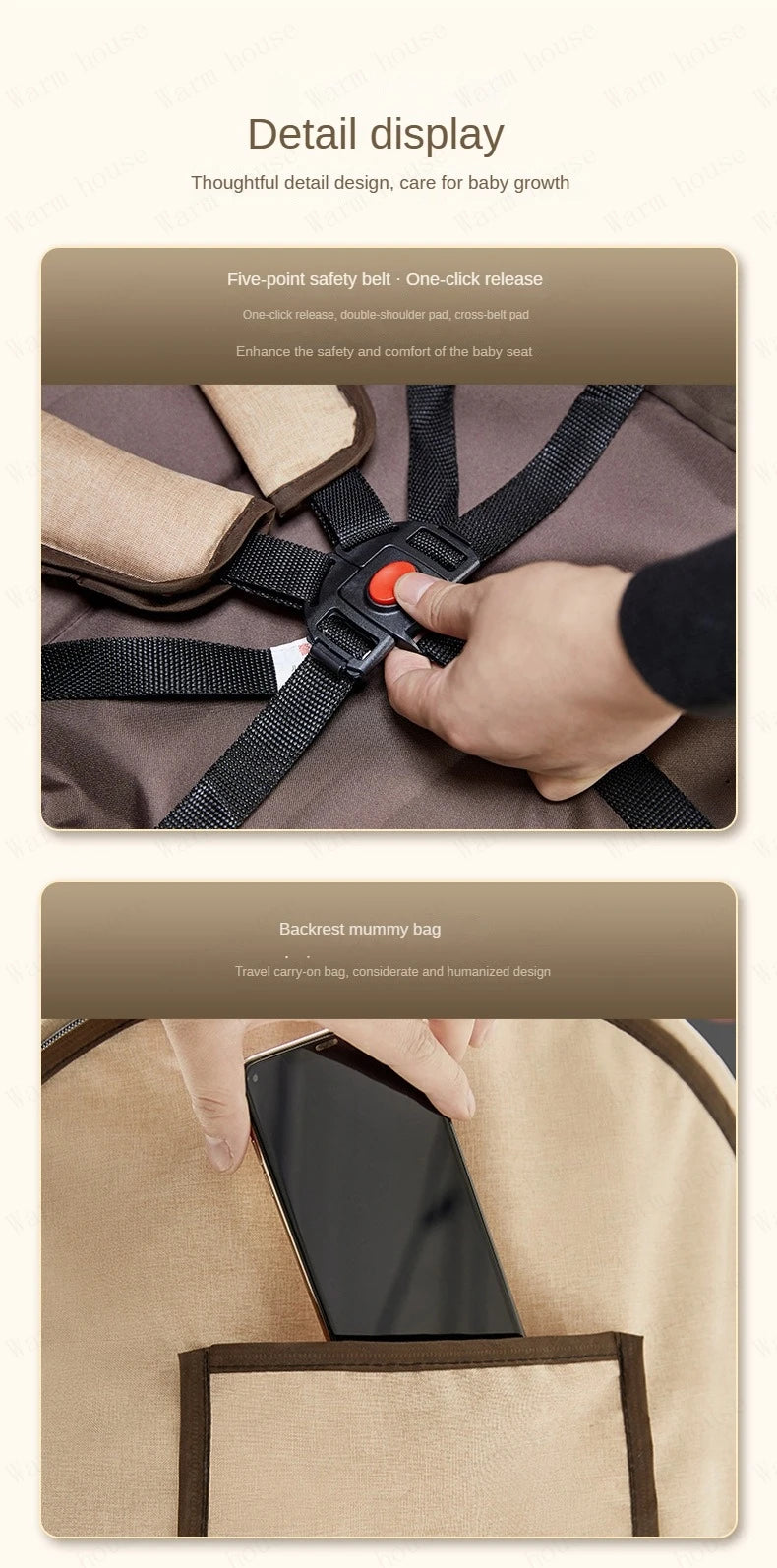 Four-wheel Strollers, Foldable and Washable, Multifunctional Stroller