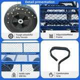 Heavy Duty Steel Wagon Cart, A Large-Capacity with a Load of 1100LBS, Detachable Sides - solid tires