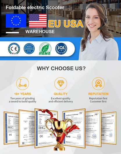 800W Powerful Electric Kick Scooter Anti-skid Off Road Tire 45KM/H  55km Range