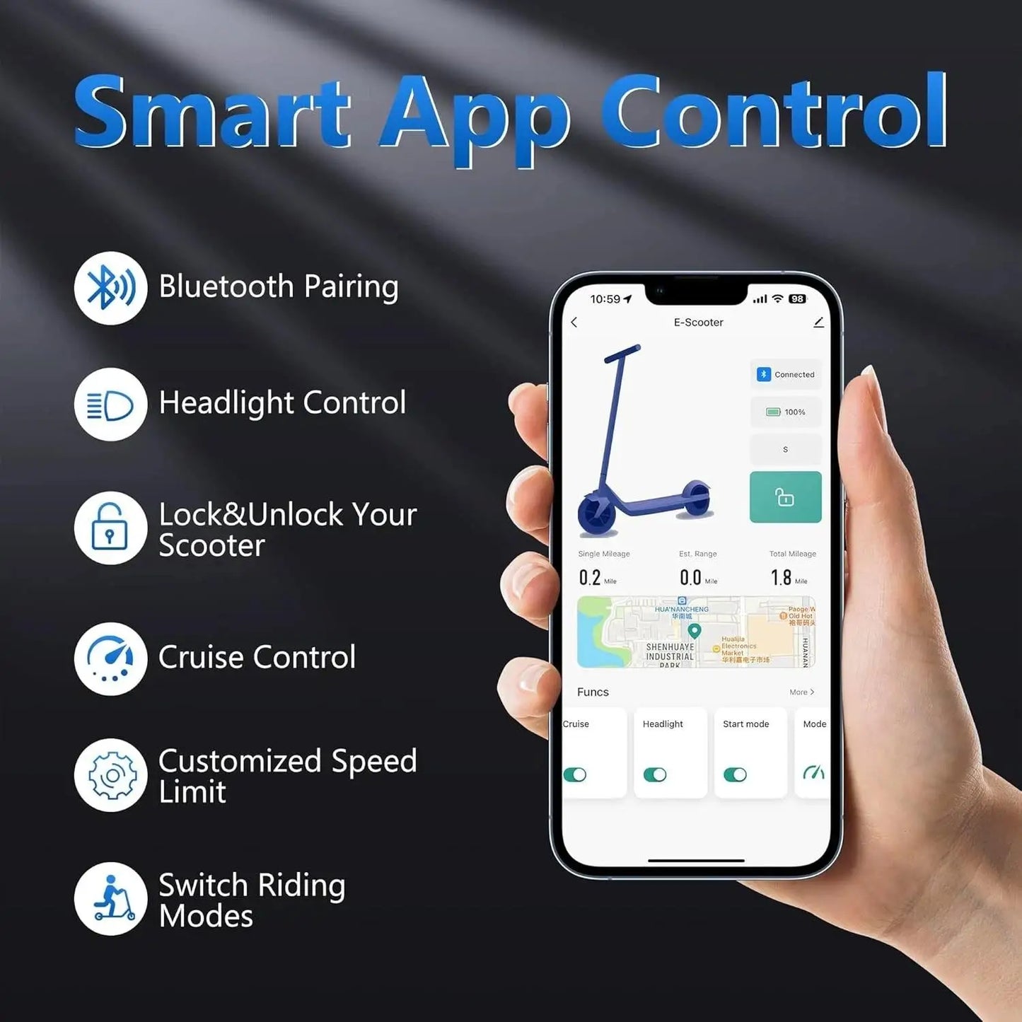 Adult Folding Electric Scooter, 22MPH Max Speed, 500W 14.5AH, 28 Miles Long Range, Dual Shock Absorber