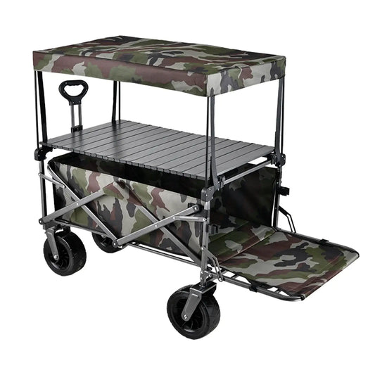 Folding Wagon Cart with Table & Canopy 