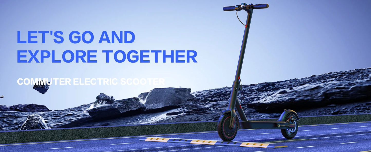 Lightweight Commuter Electric Scooter for Adults, Explosion-proof Tires, Dual Brake System, APP Support