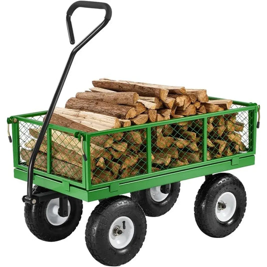 Heavy-Duty Steel Garden Cart with 680 lbs Capacity