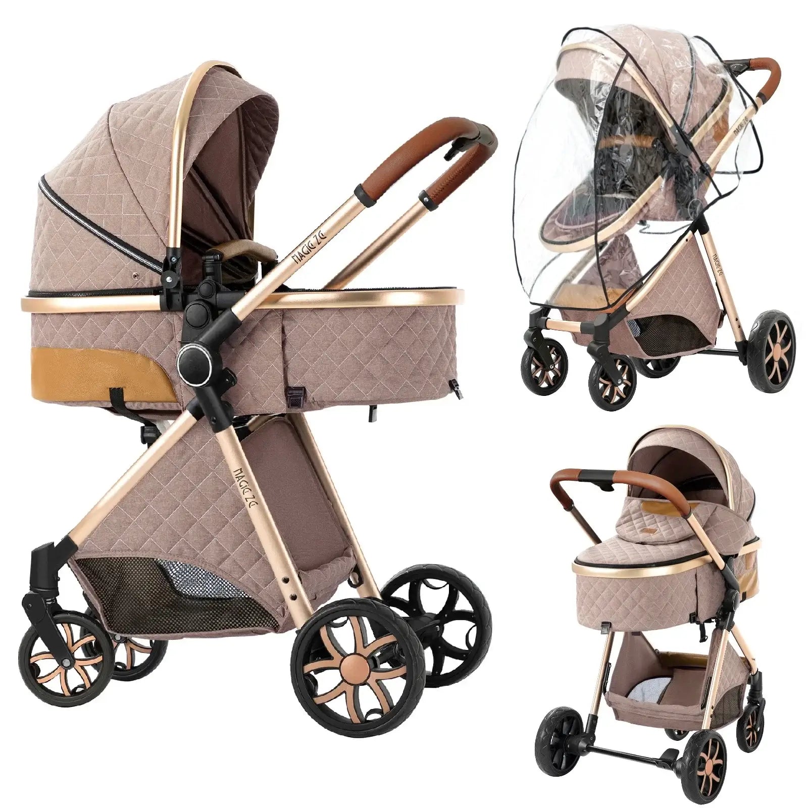 3-in-1 Lightweight Stroller - Carriage, Bassinet