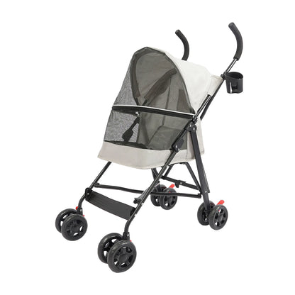 Pet Stroller for Small Pets, Lightweight Foldable with 360° Wheels, Safety Leash