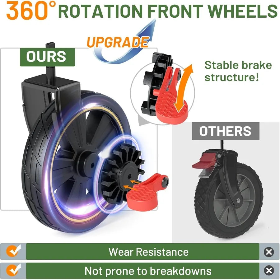 Extra Large Collapsible Folding Wagon with Extended Height Adjustment
