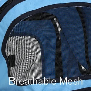 Folding Pet Stroller, 3 Wheels with Storage Basket
