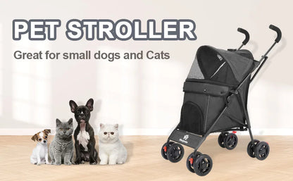 Pet Stroller - Foldable and Lightweight