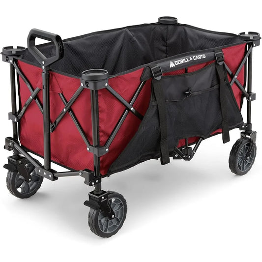 Gorilla Foldable Wagon Heavy Duty Cart with All Terrain Wheels