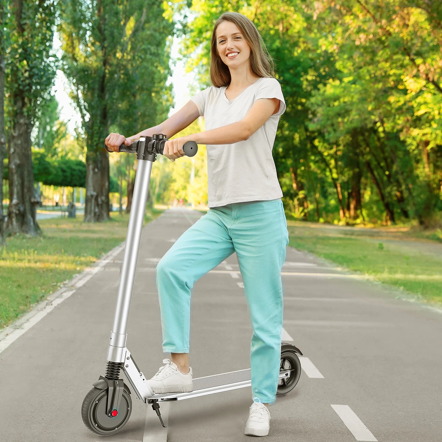 Adults Foldable Commuter E-Scooter With Cruise Control, Dual Braking System, Shock Absorption