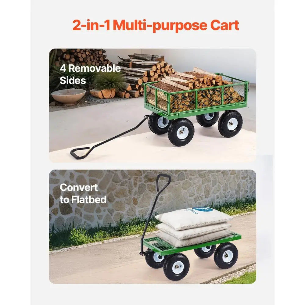 900 Lbs Capacity Heavy Duty Steel Garden Cart
