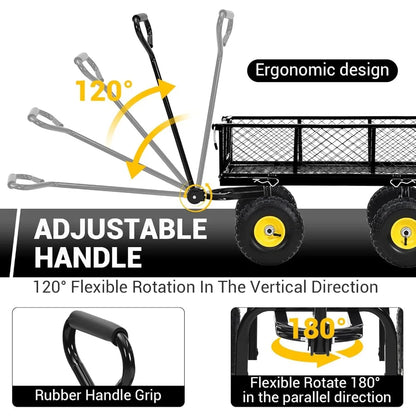 Steel Garden Cart with 550 lbs Capacity