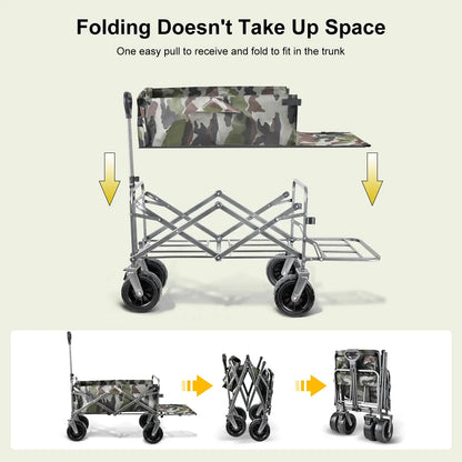 Folding Wagon Cart with Table & Canopy 