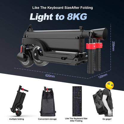 HX 7.5AH Adult Foldable Electric Scooter, 350W 25KM/H, Kick Scooter 5.5 Inch, APP Smart