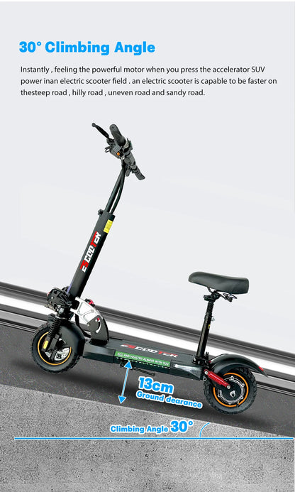 Adult Foldable Electric Scooter, 48v 13ah 16Ah, Kick Scooter Lightweight, Long Range 35-55km, 800w